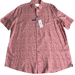 Southern‎ Tide Men's Sport Shirt Size XL Linen Blend SS Geranium Pink A75